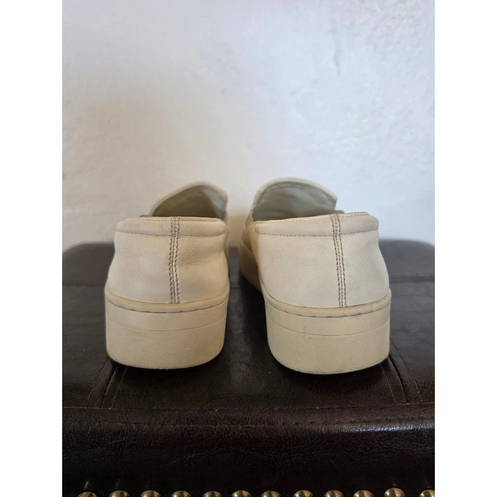 THE ROW Cream Leather Platform‎ Minimalist Old money Slip On Shoes sz 36 US 5.5